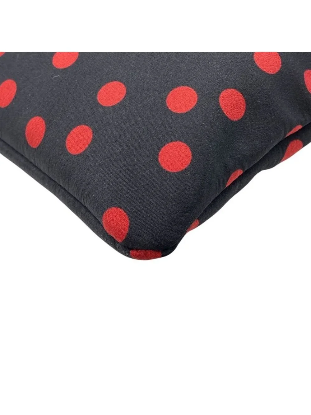 Dolce & Gabbana Dot Pattern Biju Pouch Clutch Canvas Black Red Party Going